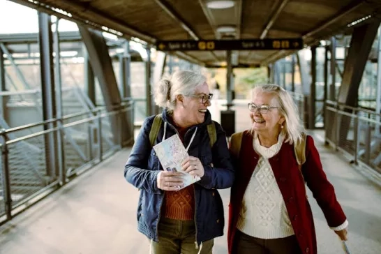 Two women travelling together