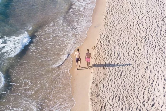 Walking on the beach