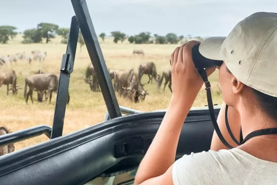 Woman on an African safari