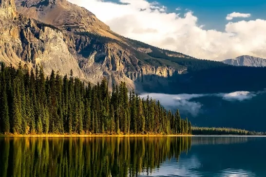 Lake with mountains in Western Canada