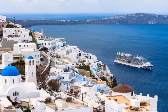 Princess Cruise ship in Santorini