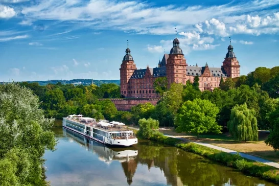 The Viking Longship Lif on the River Main near the Schloss