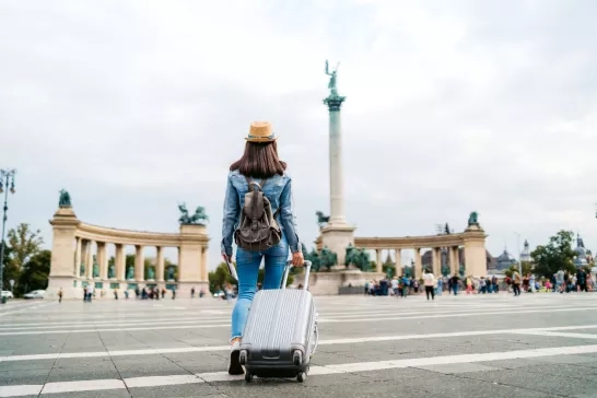 Tourist woman visiting Budapest