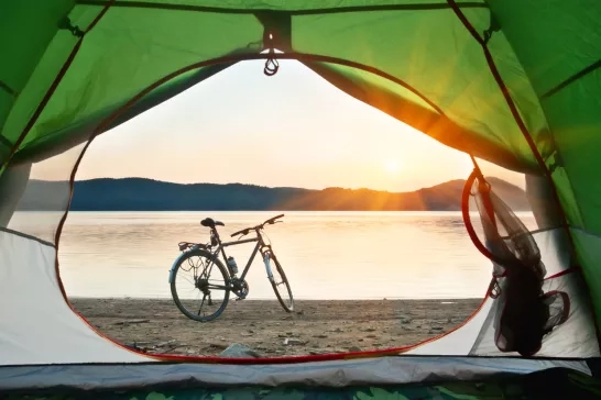 bike on the shore