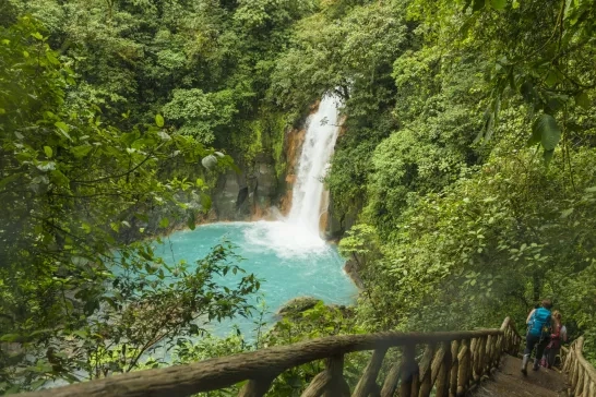 Woman at the waterfall