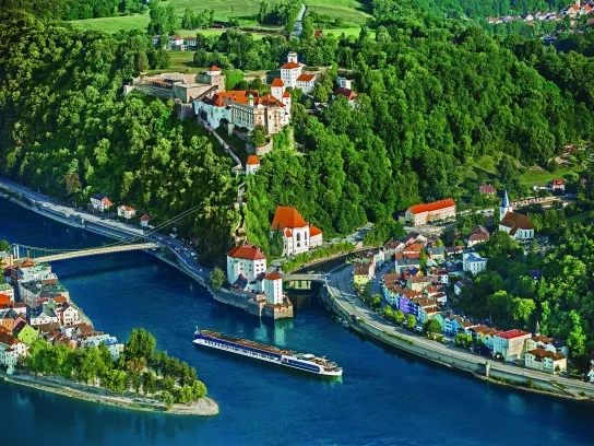 AmaWaterways ship on the Danube River in Europe