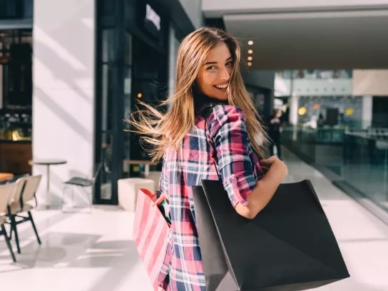 Woman shopping at the mall