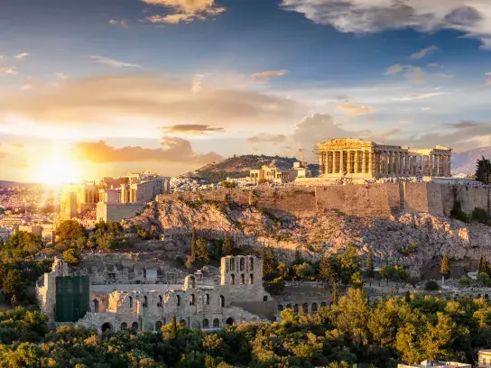 Athens, Greece at sunset