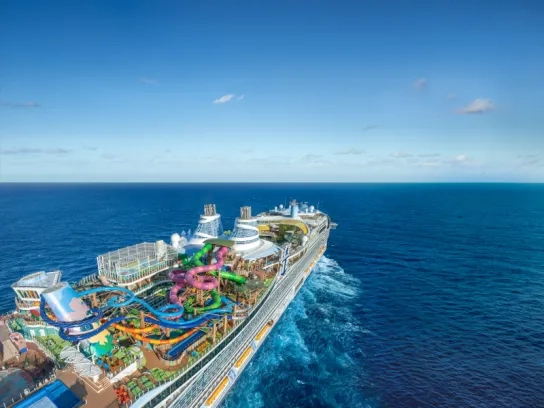 Aerial shot of Royal Caribbean Icon of the Seas