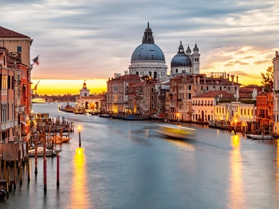 Canal at sunset in Venice, Italy