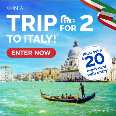 win a trip for 2 to Italy win a trip for 2 to Italy