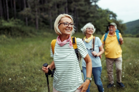 Mature woman enjoying her day in forest