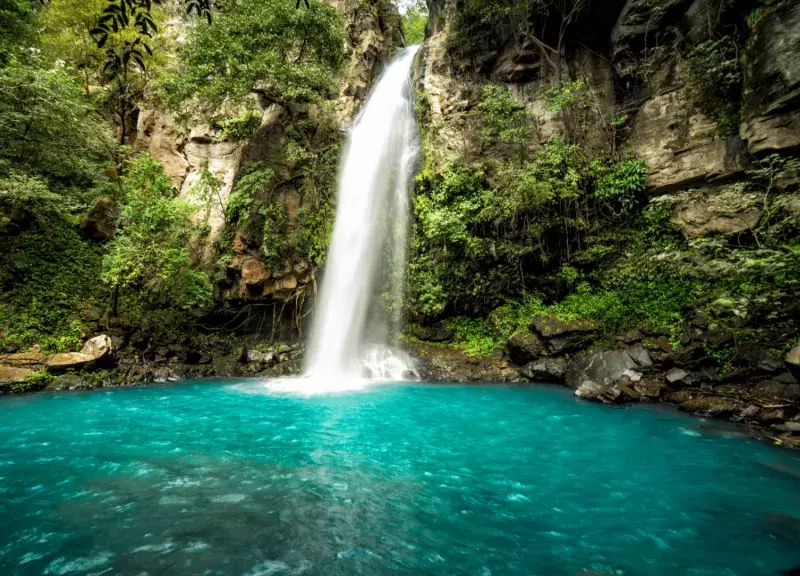 Flowing waterfall in Jamaica