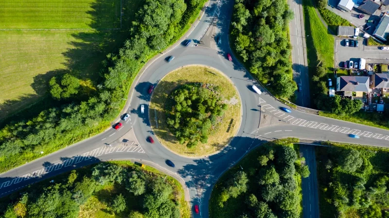 roundabout aerial view