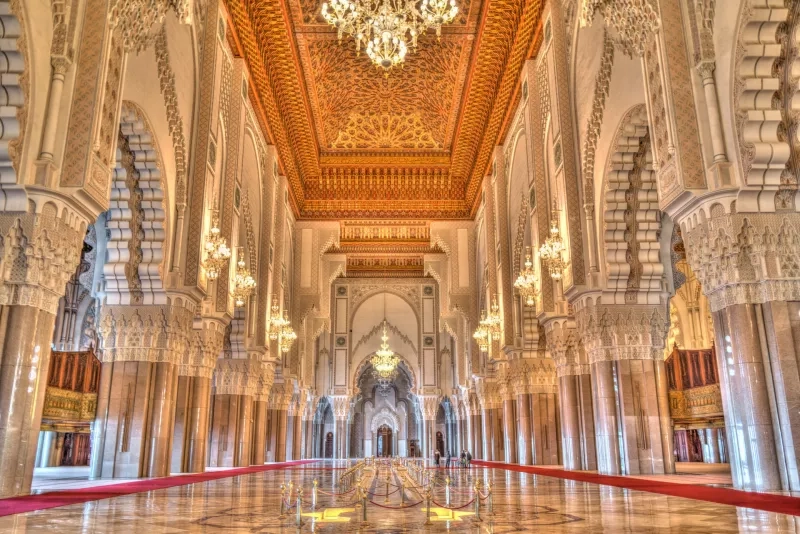 Hassan II mosque interior, Casablanca, HDR Image