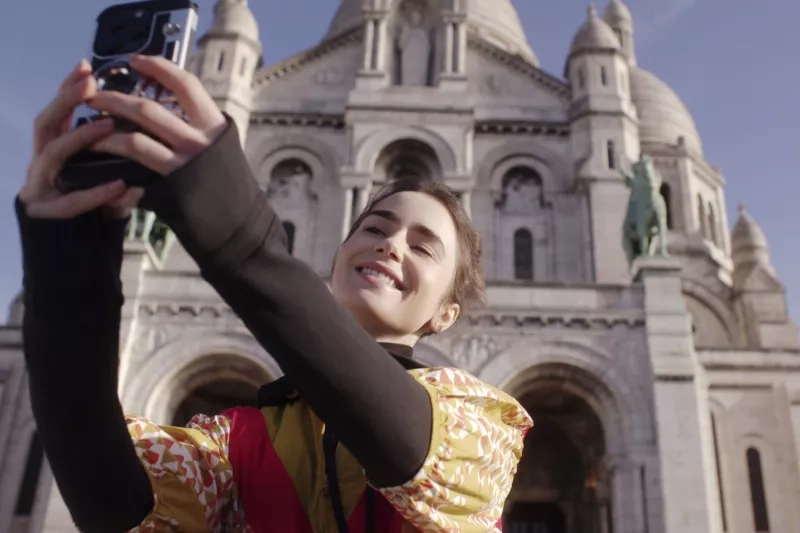 Emily in Paris. Lily Collins as Emily in episode 409 of Emily in Paris