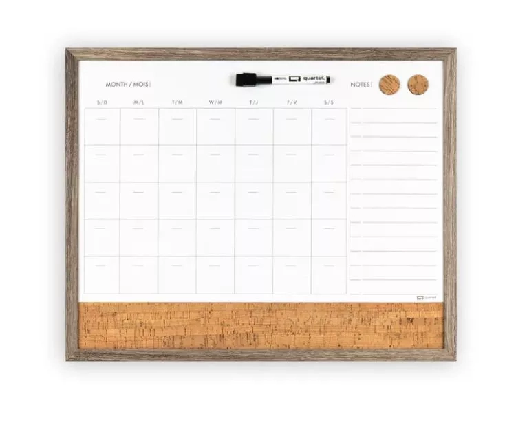 Quartet Wood Frame Magnetic Dry-Erase Calendar – Staples