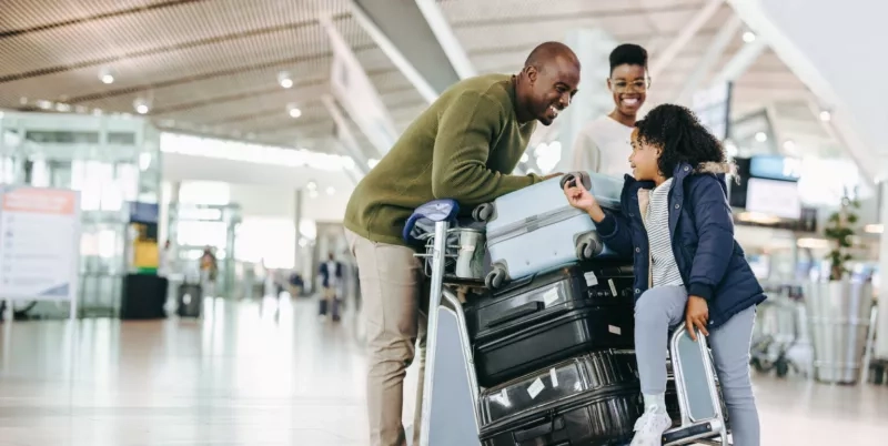 family at airport