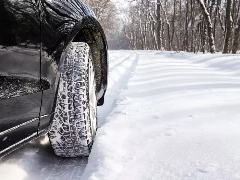 close up of winter tires