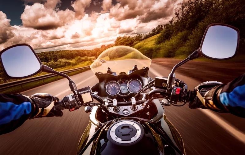 View from a motorcycle