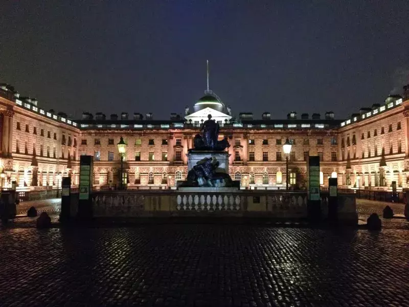 Somerset House at night, London, UK