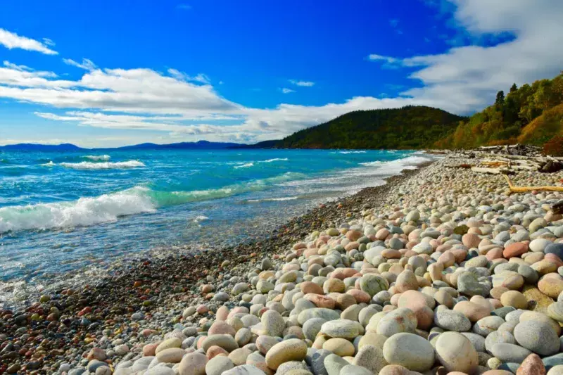 Cobble beach, lake superior, marathon ontario