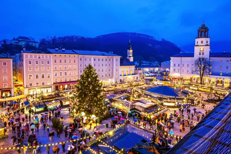 Salzburg, Austria. Christmas Market in the old town.