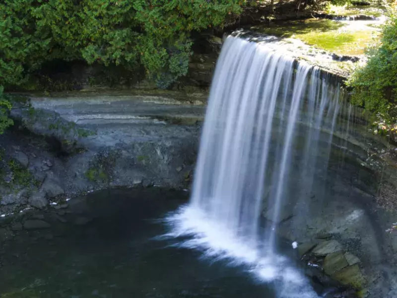 Waterfall in a swimming hole