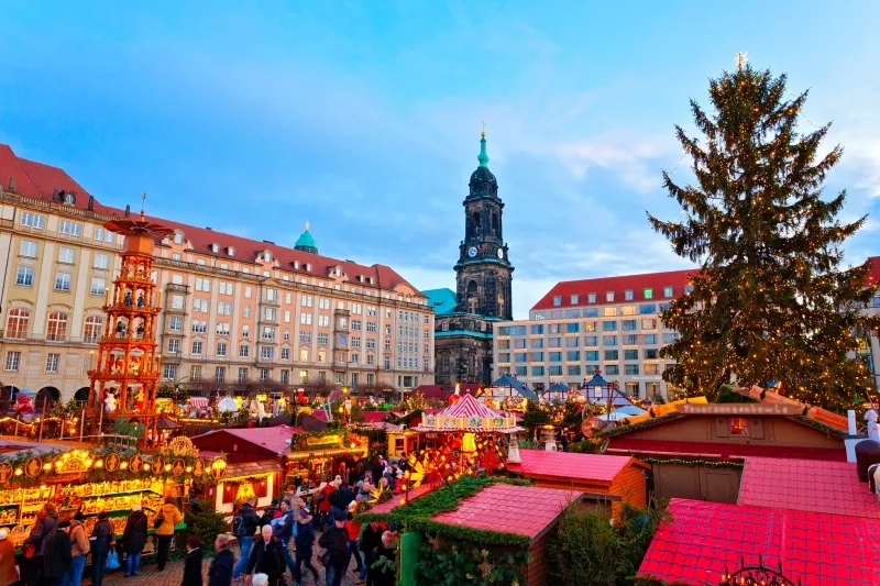 Traditional Christmas Market Striezelmarkt in Dresden, Germany