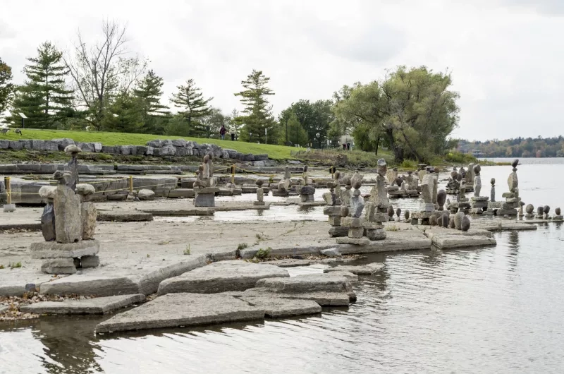 2017 Inukshuks: For more then 30 years Inukshuks, or balanced rock sculptures, have been at Remics Rapids on the Ottawa River just west of downtown Ottawa along the John A. McDonald Parkway.