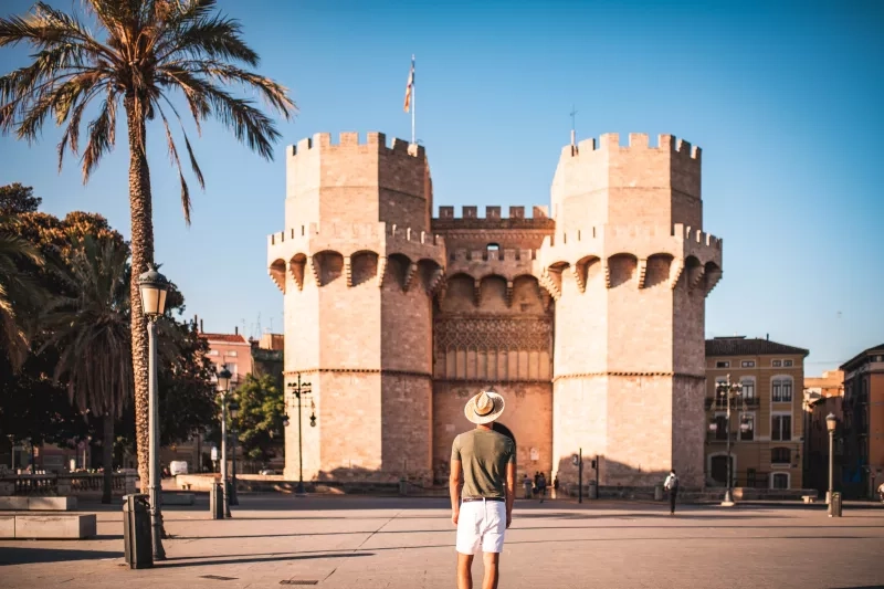 Male traveler visiting Valencia