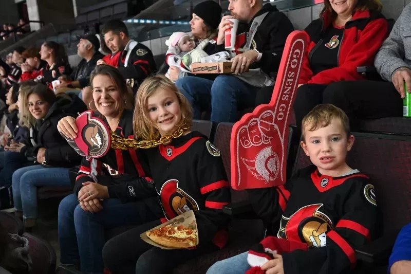 Family at Ottawa Senators game