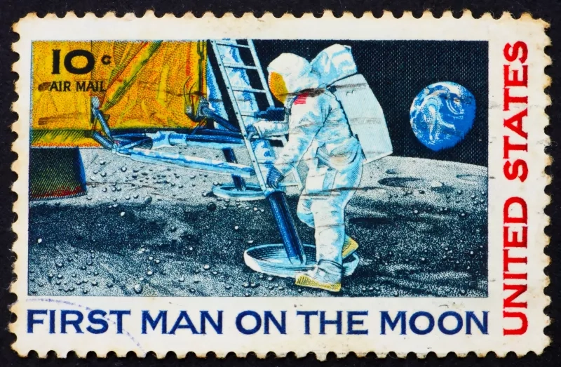 Stamp of first man on the moon