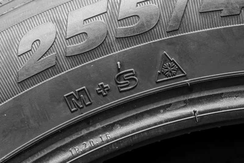 tire side view with M and S 