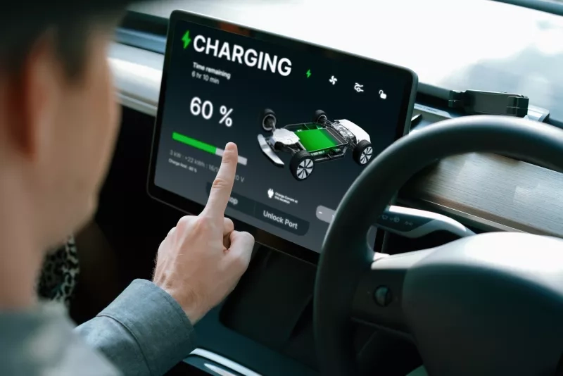 Ev charging screen in vehicle