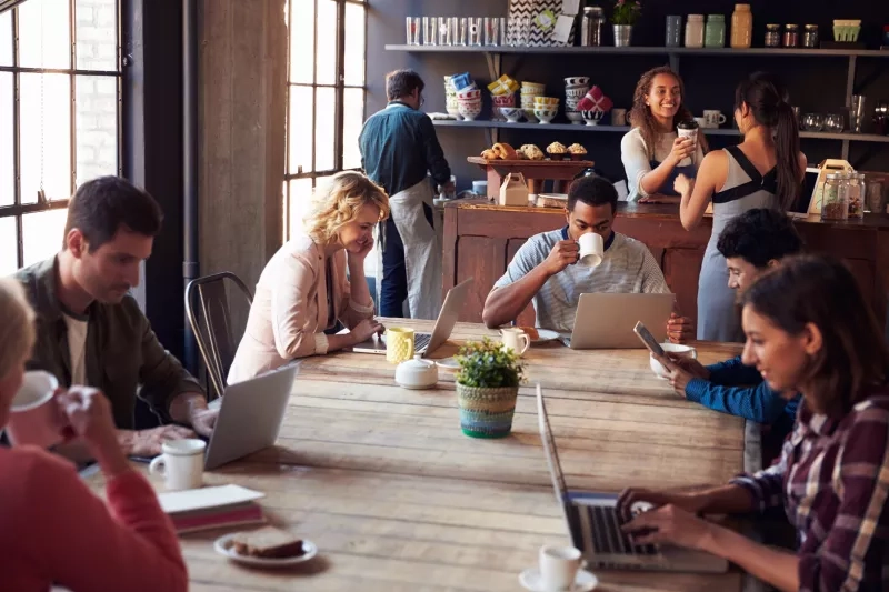 people at a coffee shop