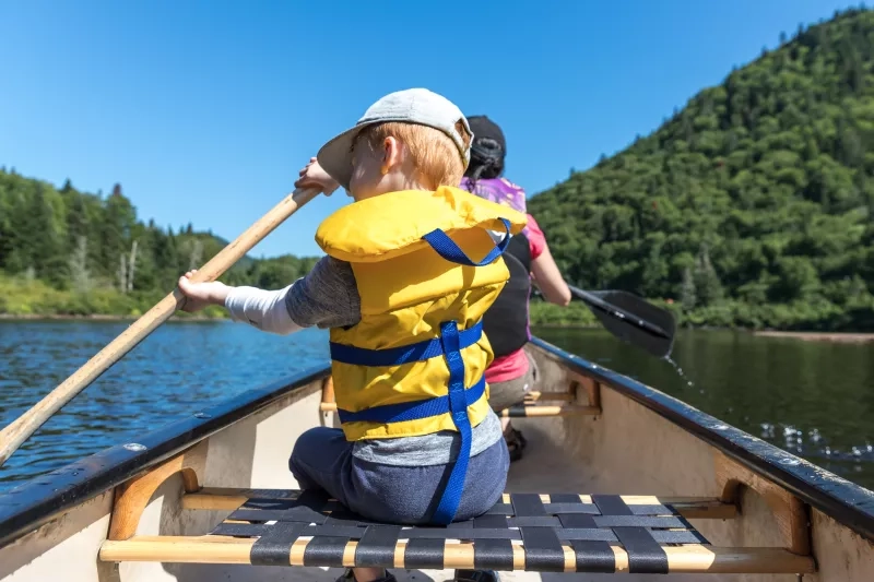 boy in canoe