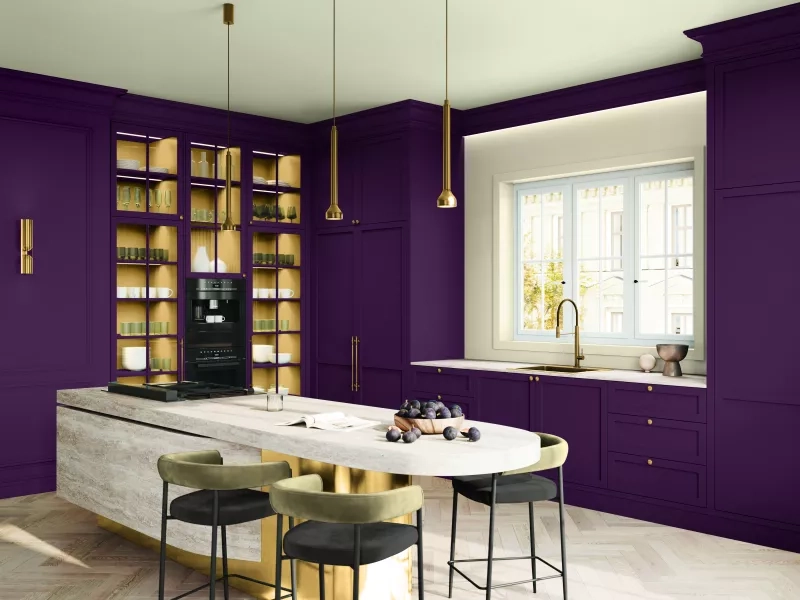 Purple Basil walls in kitchen