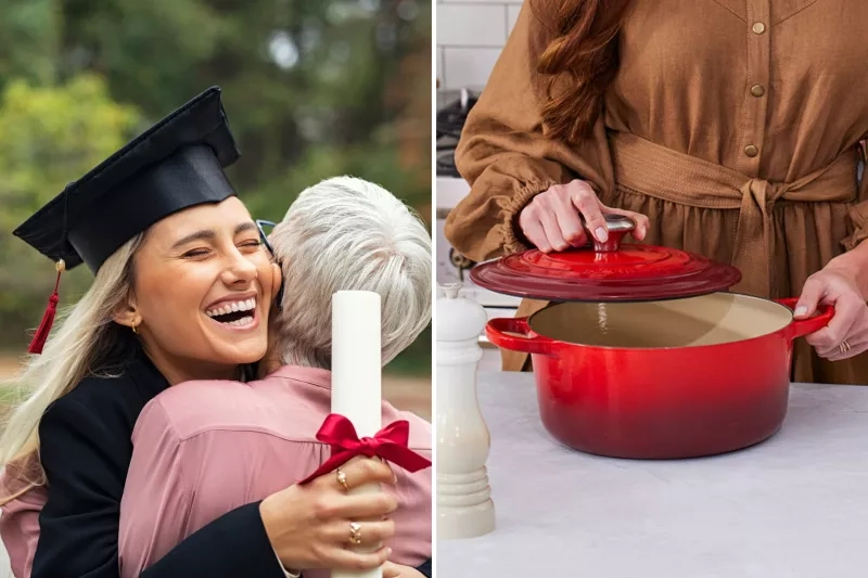 Woman at graduation and graduation gift