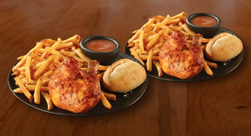 2 Swiss Chalet quarter chicken dinner meals