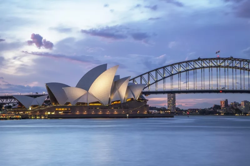 Sydney waterfront at night 