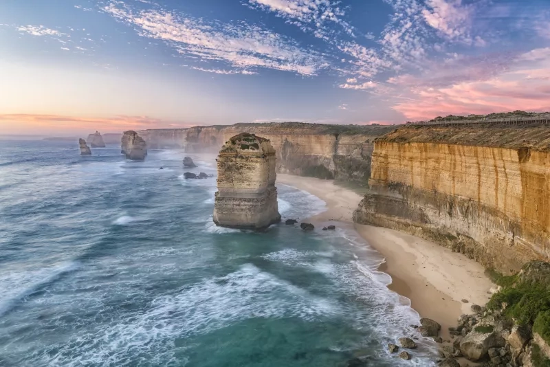 Sunset at the famous Twelve Apostles, Great Ocean Road, Victoria, Australia
