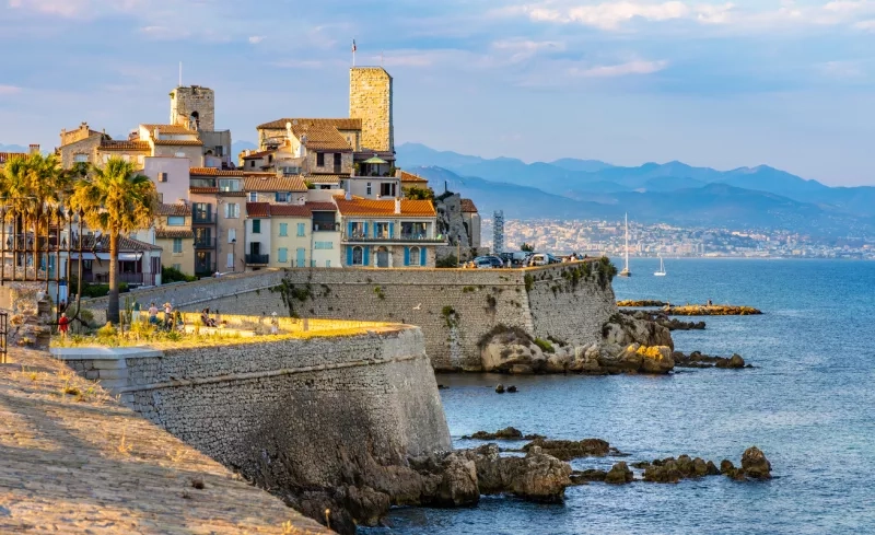 Historic old town with medieval city walls 