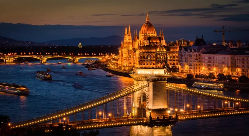 Budapest Night City Lights