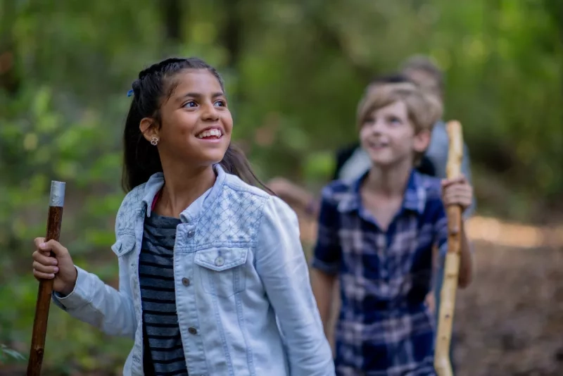 kids hiking