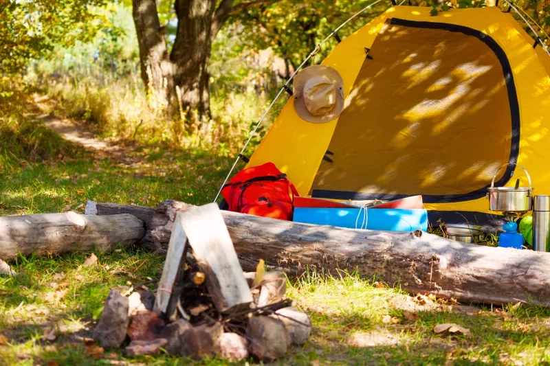 Campsite with ten