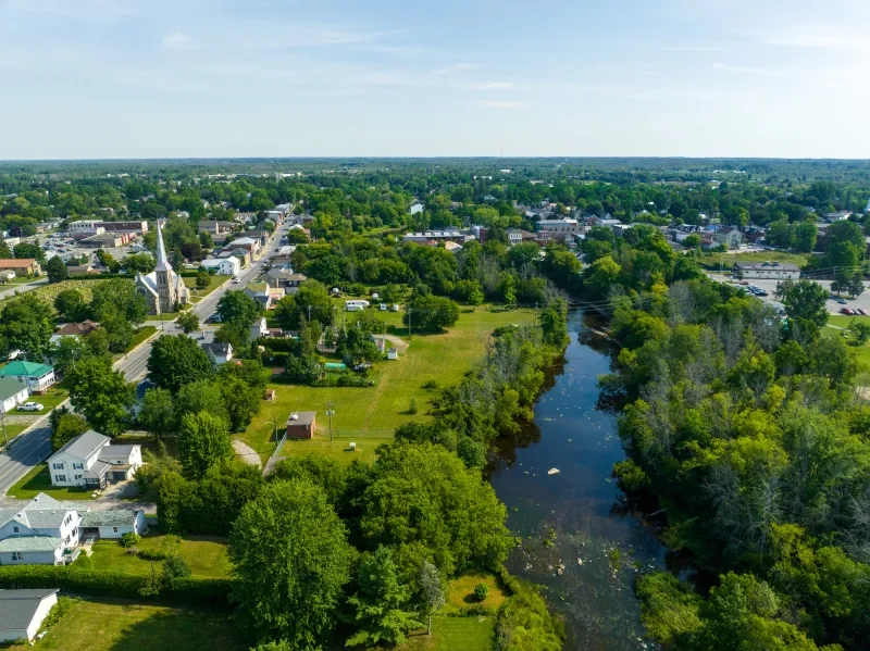 Aerial view of Kemptville, Ontario
