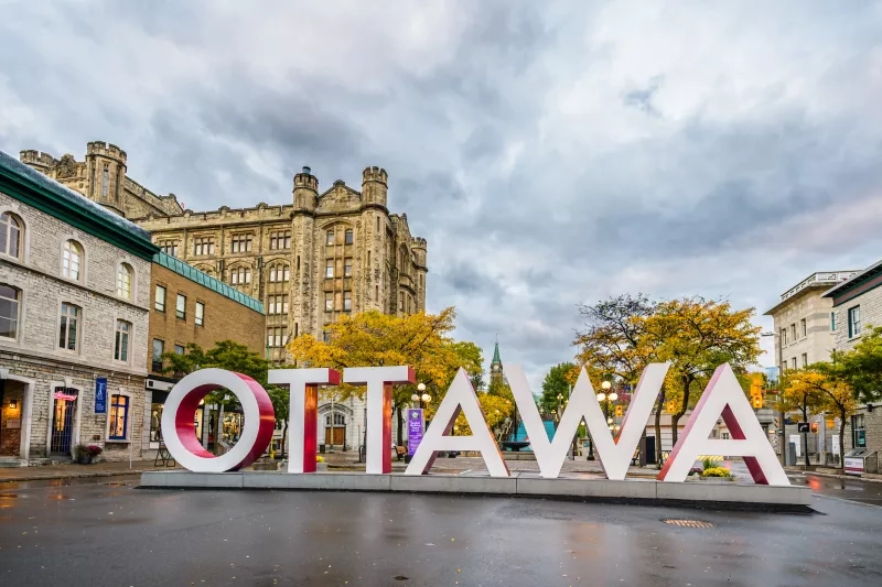 Ottawa sign in street at Byward Market 