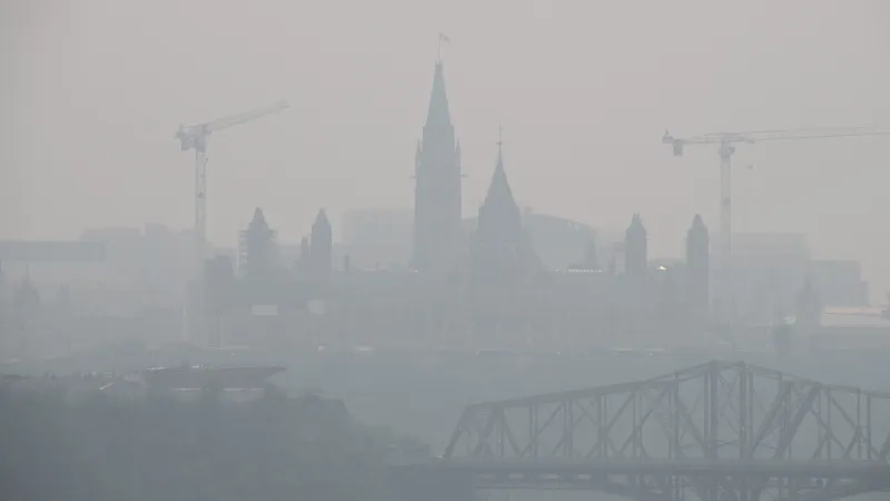 Parliament of Canada envelope with smoke