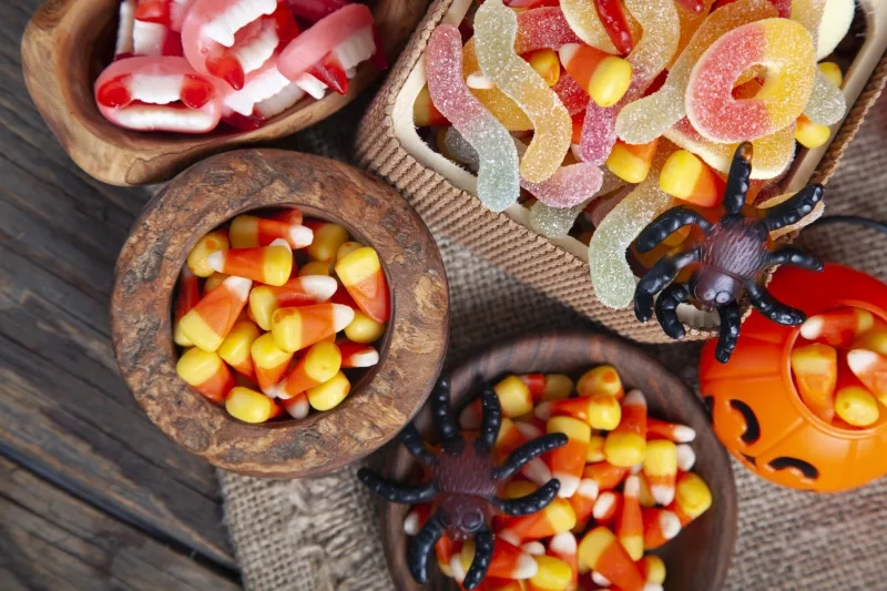 Bowls of Halloween Candy